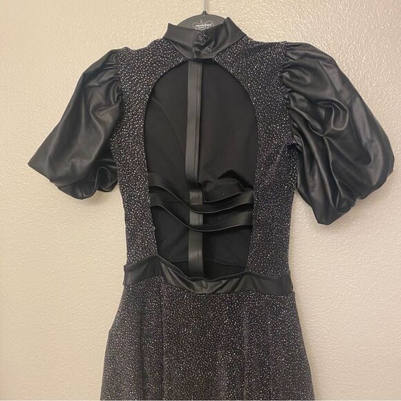 Weissman Elite dance costume Black puff sleeve leotard Control D12755 adult MA - Picture 6 of 12